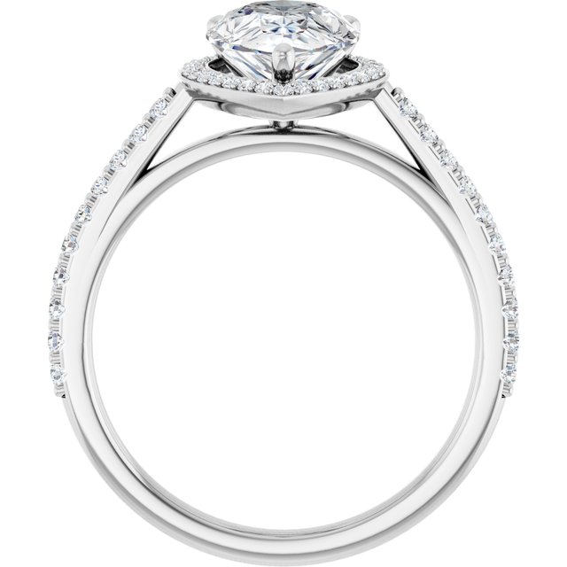 2.44 Tcw Pear Lab-Grown GH/VS2+ Classic Halo Engagement Ring in 14KW | ViewB_4 2.44 Tcw Pear Lab-Grown GH/VS2+ Classic Halo Engagement Ring in 14KW | ViewB_4