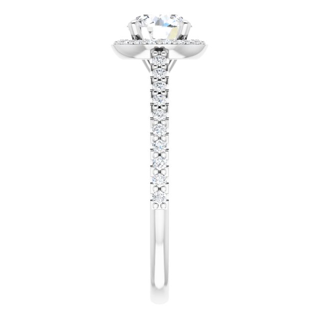 1.09 Tcw Round Lab-Grown EF/VS1+ Classic Halo Engagement Ring in PLAT | ViewE 1.09 Tcw Round Lab-Grown EF/VS1+ Classic Halo Engagement Ring in PLAT | ViewE