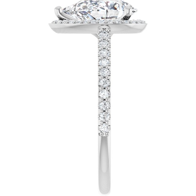 2.44 Tcw Pear Lab-Grown GH/VS2+ Classic Halo Engagement Ring in 14KW | ViewE 2.44 Tcw Pear Lab-Grown GH/VS2+ Classic Halo Engagement Ring in 14KW | ViewE