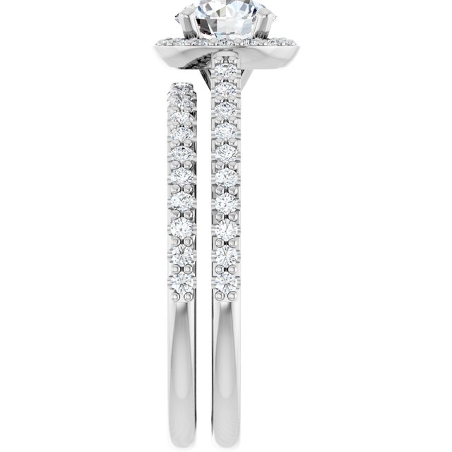 1.08 Tcw Round Diamond D/VVS2+ Classic Halo Engagement Ring in 18KW | AllComponents_ViewE 1.08 Tcw Round Diamond D/VVS2+ Classic Halo Engagement Ring in 18KW | AllComponents_ViewE