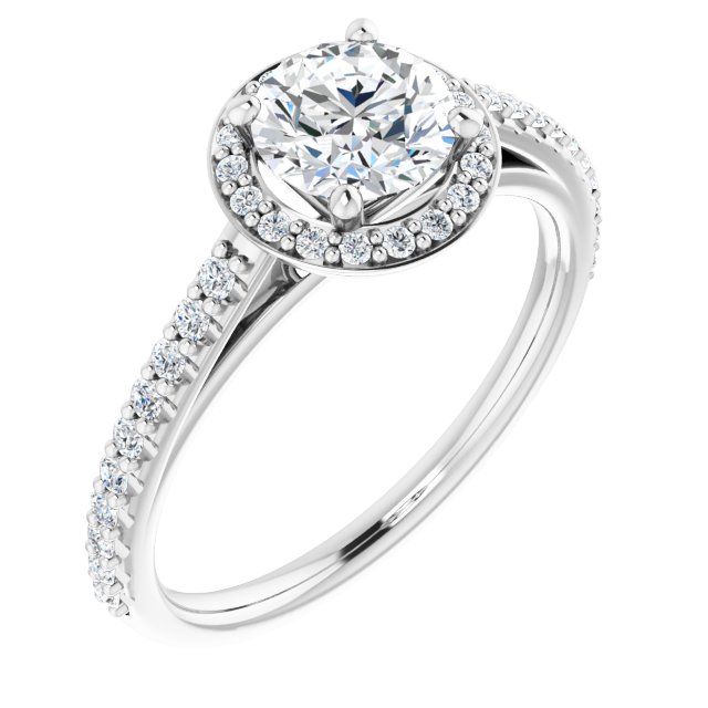 1.09 Tcw Round Lab-Grown EF/VS1+ Classic Halo Engagement Ring in PLAT | ViewA 1.09 Tcw Round Lab-Grown EF/VS1+ Classic Halo Engagement Ring in PLAT | ViewA