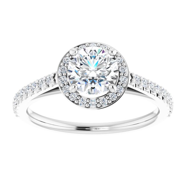 1.09 Tcw Round Lab-Grown EF/VS1+ Classic Halo Engagement Ring in PLAT | ViewS 1.09 Tcw Round Lab-Grown EF/VS1+ Classic Halo Engagement Ring in PLAT | ViewS