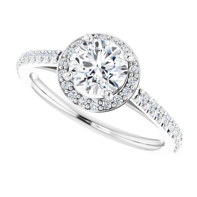 1.09 Tcw Round Lab-Grown EF/VS1+ Classic Halo Engagement Ring in PLAT | View5 1.09 Tcw Round Lab-Grown EF/VS1+ Classic Halo Engagement Ring in PLAT | View5