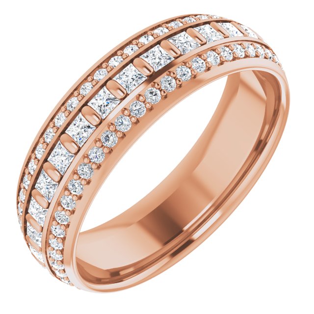 Art Deco 0.96 tcw Square Diamond GH/VS2+ Eternity Ring in 18KR | ViewA Art Deco 0.96 tcw Square Diamond GH/VS2+ Eternity Ring in 18KR | ViewA