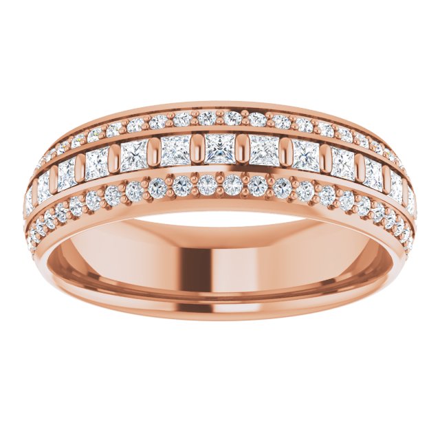 Art Deco 0.96 tcw Square Diamond GH/VS2+ Eternity Ring in 18KR | ViewS Art Deco 0.96 tcw Square Diamond GH/VS2+ Eternity Ring in 18KR | ViewS