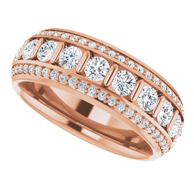 Art Deco 2.13 tcw Round Diamond EF/VS1+ Eternity Ring in 18KR | View5 Art Deco 2.13 tcw Round Diamond EF/VS1+ Eternity Ring in 18KR | View5