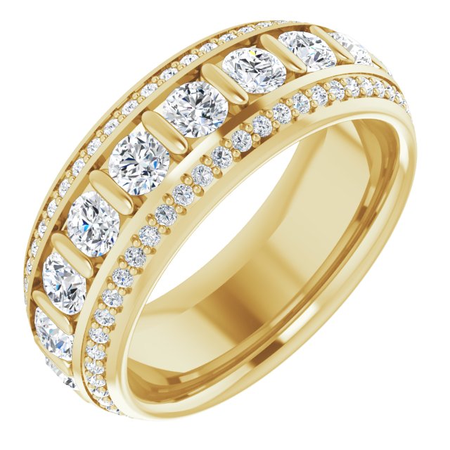 Art Deco 2.44 tcw Round Lab-Grown EF/VS1+ Eternity Ring in 18KY | ViewA Art Deco 2.44 tcw Round Lab-Grown EF/VS1+ Eternity Ring in 18KY | ViewA