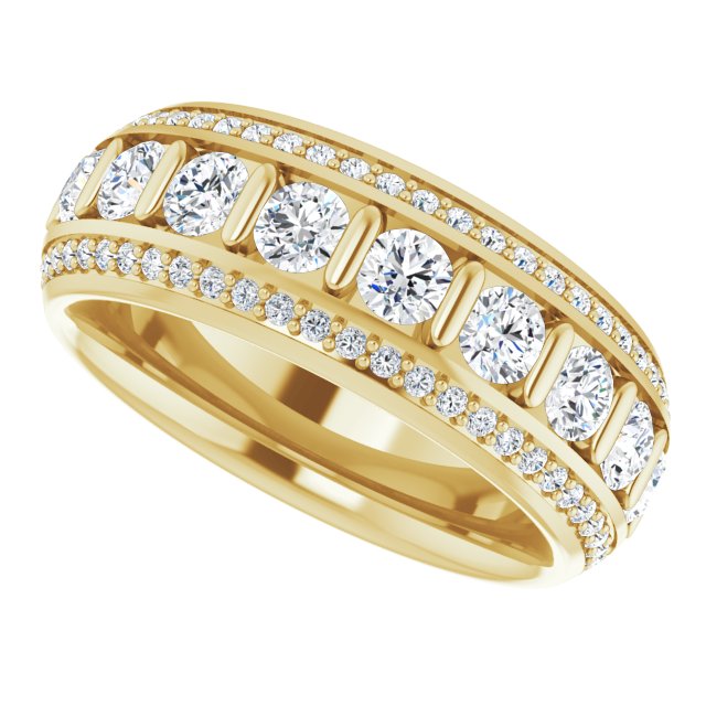 Art Deco 2.44 tcw Round Lab-Grown EF/VS1+ Eternity Ring in 18KY | View5 Art Deco 2.44 tcw Round Lab-Grown EF/VS1+ Eternity Ring in 18KY | View5