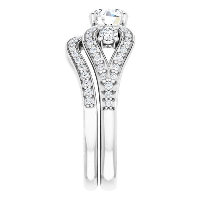 0.93 tcw Round Diamond GH/VS2+ Modern Three Stone Engagement Ring in 14KW | AllComponents_ViewE 0.93 tcw Round Diamond GH/VS2+ Modern Three Stone Engagement Ring in 14KW | AllComponents_ViewE