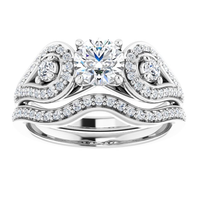 0.93 tcw Round Diamond GH/VS2+ Modern Three Stone Engagement Ring in 14KW | AllComponents_ViewS 0.93 tcw Round Diamond GH/VS2+ Modern Three Stone Engagement Ring in 14KW | AllComponents_ViewS