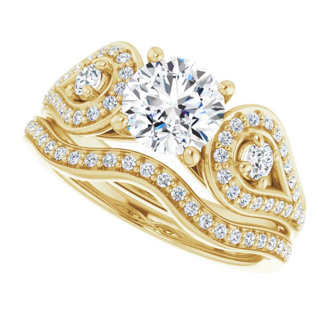 1.33 tcw Round Diamond EF/VS1+ Modern Three Stone Engagement Ring in 18KY | AllComponents_View5 1.33 tcw Round Diamond EF/VS1+ Modern Three Stone Engagement Ring in 18KY | AllComponents_View5