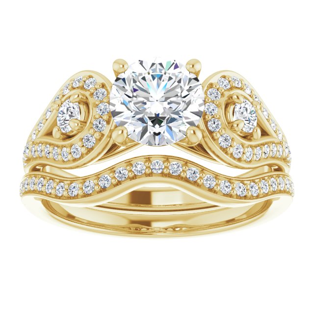 1.33 tcw Round Diamond EF/VS1+ Modern Three Stone Engagement Ring in 18KY | AllComponents_ViewS 1.33 tcw Round Diamond EF/VS1+ Modern Three Stone Engagement Ring in 18KY | AllComponents_ViewS