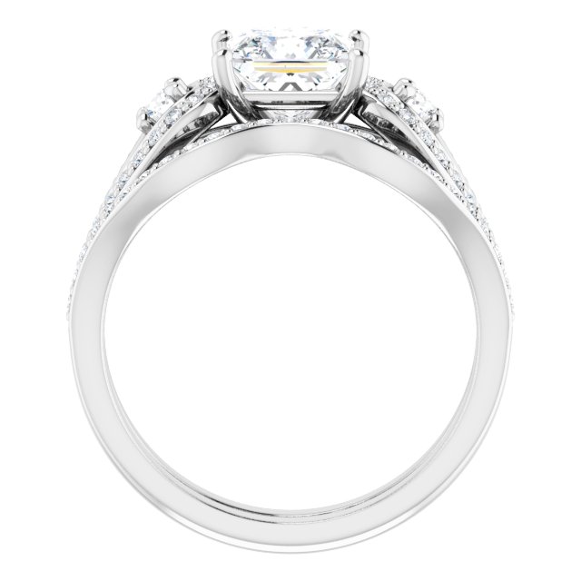 1.63 tcw Square Lab-Grown D/VVS2+ Modern Three Stone Engagement Ring in 14KW | AllComponents_ViewB_4 1.63 tcw Square Lab-Grown D/VVS2+ Modern Three Stone Engagement Ring in 14KW | AllComponents_ViewB_4