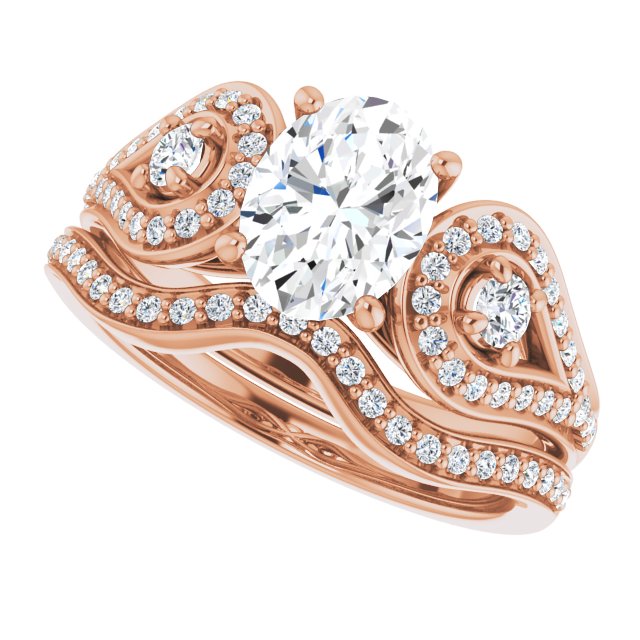 1.83 tcw Oval Diamond D/VVS2+ Modern Three Stone Engagement Ring in 18KR | AllComponents_View5 1.83 tcw Oval Diamond D/VVS2+ Modern Three Stone Engagement Ring in 18KR | AllComponents_View5