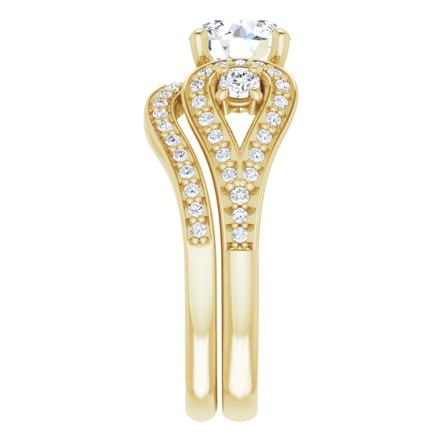 1.33 tcw Round Diamond EF/VS1+ Modern Three Stone Engagement Ring in 18KY | AllComponents_ViewE 1.33 tcw Round Diamond EF/VS1+ Modern Three Stone Engagement Ring in 18KY | AllComponents_ViewE