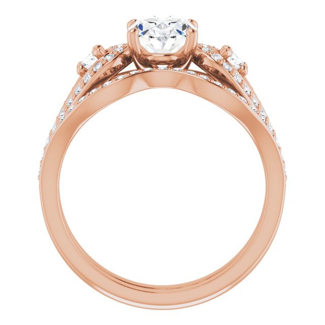 1.83 tcw Oval Diamond D/VVS2+ Modern Three Stone Engagement Ring in 18KR | AllComponents_ViewB_4 1.83 tcw Oval Diamond D/VVS2+ Modern Three Stone Engagement Ring in 18KR | AllComponents_ViewB_4