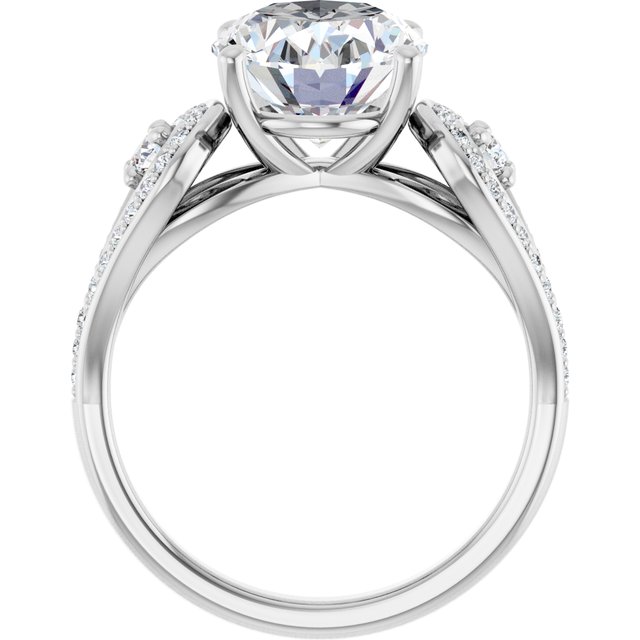 4.53 tcw Oval Lab-Grown GH/VS2+ Modern Three Stone Engagement Ring in 18KW | ViewB_4 4.53 tcw Oval Lab-Grown GH/VS2+ Modern Three Stone Engagement Ring in 18KW | ViewB_4
