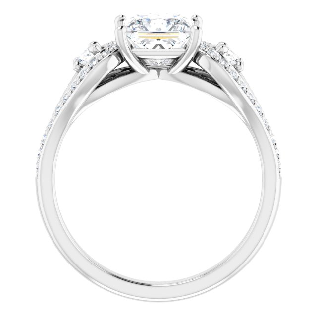 1.63 tcw Square Lab-Grown D/VVS2+ Modern Three Stone Engagement Ring in 14KW | ViewB_4 1.63 tcw Square Lab-Grown D/VVS2+ Modern Three Stone Engagement Ring in 14KW | ViewB_4