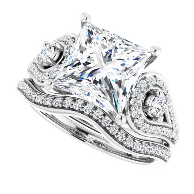 3.43 tcw Square Lab-Grown D/VVS2+ Modern Three Stone Engagement Ring in 18KW | AllComponents_View5 3.43 tcw Square Lab-Grown D/VVS2+ Modern Three Stone Engagement Ring in 18KW | AllComponents_View5