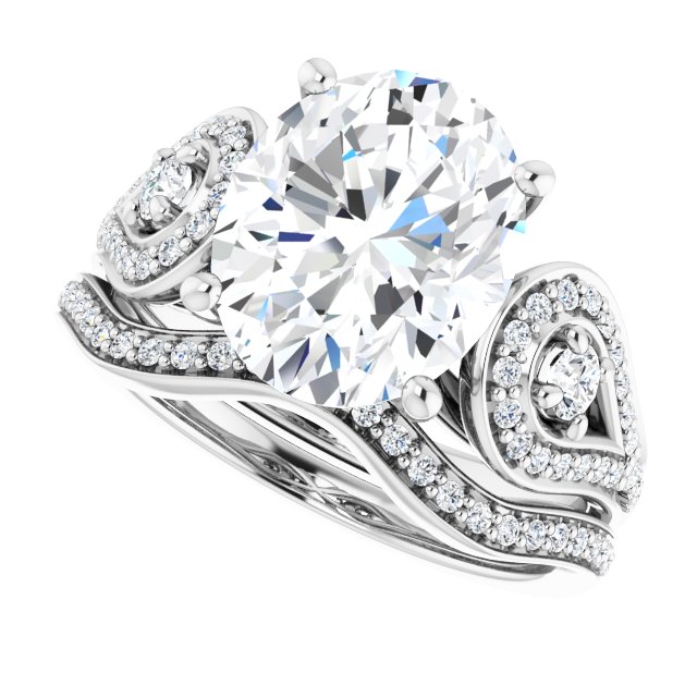 4.53 tcw Oval Lab-Grown GH/VS2+ Modern Three Stone Engagement Ring in 18KW | AllComponents_View5 4.53 tcw Oval Lab-Grown GH/VS2+ Modern Three Stone Engagement Ring in 18KW | AllComponents_View5