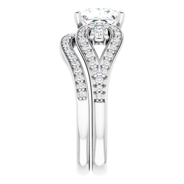 1.63 tcw Square Lab-Grown D/VVS2+ Modern Three Stone Engagement Ring in 14KW | AllComponents_ViewE 1.63 tcw Square Lab-Grown D/VVS2+ Modern Three Stone Engagement Ring in 14KW | AllComponents_ViewE