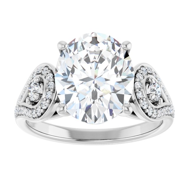 4.53 tcw Oval Lab-Grown GH/VS2+ Modern Three Stone Engagement Ring in 18KW | ViewS 4.53 tcw Oval Lab-Grown GH/VS2+ Modern Three Stone Engagement Ring in 18KW | ViewS