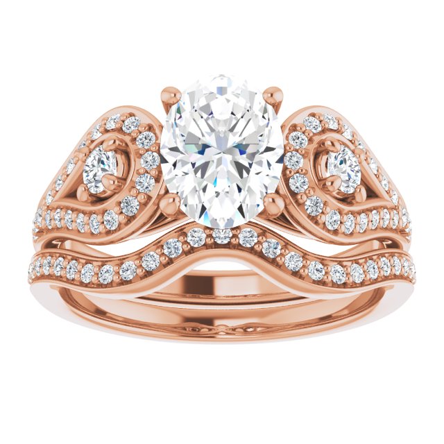 1.83 tcw Oval Diamond D/VVS2+ Modern Three Stone Engagement Ring in 18KR | AllComponents_ViewS 1.83 tcw Oval Diamond D/VVS2+ Modern Three Stone Engagement Ring in 18KR | AllComponents_ViewS