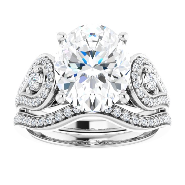 4.53 tcw Oval Lab-Grown GH/VS2+ Modern Three Stone Engagement Ring in 18KW | AllComponents_ViewS 4.53 tcw Oval Lab-Grown GH/VS2+ Modern Three Stone Engagement Ring in 18KW | AllComponents_ViewS