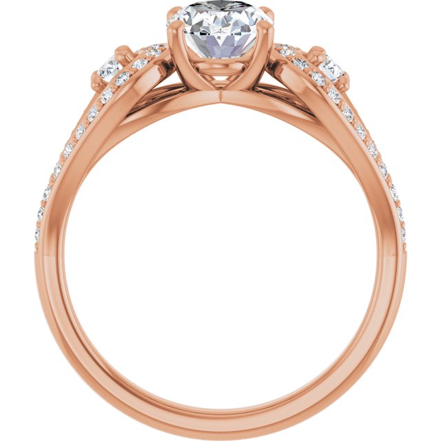 1.83 tcw Oval Diamond D/VVS2+ Modern Three Stone Engagement Ring in 18KR | ViewB_4 1.83 tcw Oval Diamond D/VVS2+ Modern Three Stone Engagement Ring in 18KR | ViewB_4