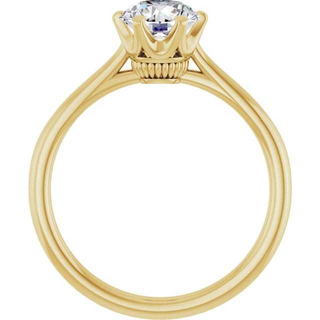 1.00 carat Round Lab-Grown D/VVS2+ Modern Solitaire Engagement Ring in 18KY | ViewB_4