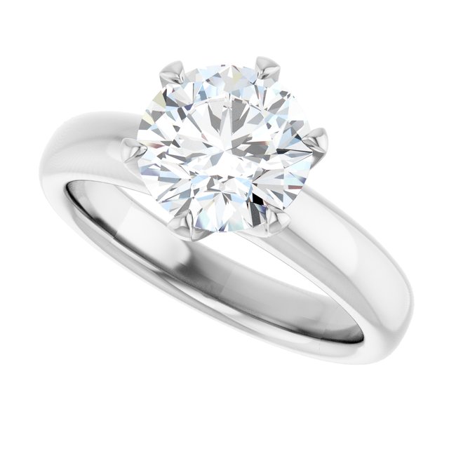 2.00 carat Round Lab-Grown GH/VS2+ Modern Solitaire Engagement Ring in 14KW | View5 2.00 carat Round Lab-Grown GH/VS2+ Modern Solitaire Engagement Ring in 14KW | View5