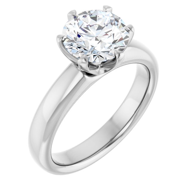 2.00 carat Round Lab-Grown GH/VS2+ Modern Solitaire Engagement Ring in 14KW | ViewA 2.00 carat Round Lab-Grown GH/VS2+ Modern Solitaire Engagement Ring in 14KW | ViewA