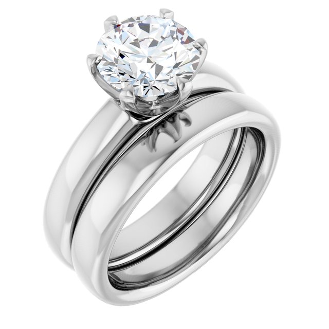 2.00 carat Round Lab-Grown GH/VS2+ Modern Solitaire Engagement Ring in 14KW | AllComponents_ViewA 2.00 carat Round Lab-Grown GH/VS2+ Modern Solitaire Engagement Ring in 14KW | AllComponents_ViewA