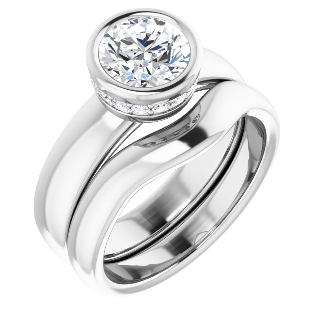1.41 carat Round Lab-Grown GH/VS2+ Bezel Solitaire Engagement Ring in 14KW | AllComponents_ViewA 1.41 carat Round Lab-Grown GH/VS2+ Bezel Solitaire Engagement Ring in 14KW | AllComponents_ViewA