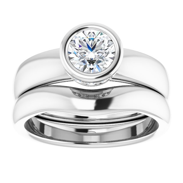 0.98 carat Round Diamond GH/VS2+ Bezel Solitaire Engagement Ring in 14KW | AllComponents_ViewS 0.98 carat Round Diamond GH/VS2+ Bezel Solitaire Engagement Ring in 14KW | AllComponents_ViewS