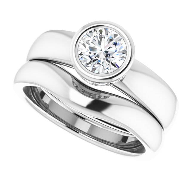 0.98 carat Round Diamond GH/VS2+ Bezel Solitaire Engagement Ring in 14KW | AllComponents_View5 0.98 carat Round Diamond GH/VS2+ Bezel Solitaire Engagement Ring in 14KW | AllComponents_View5