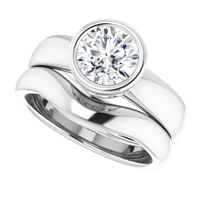 1.41 carat Round Lab-Grown GH/VS2+ Bezel Solitaire Engagement Ring in 14KW | AllComponents_View5 1.41 carat Round Lab-Grown GH/VS2+ Bezel Solitaire Engagement Ring in 14KW | AllComponents_View5