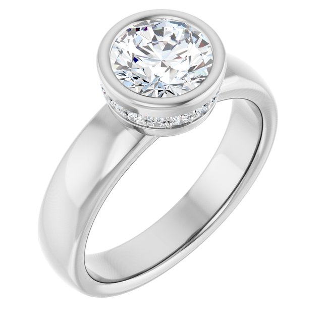 1.41 carat Round Lab-Grown GH/VS2+ Bezel Solitaire Engagement Ring in 14KW | ViewA 1.41 carat Round Lab-Grown GH/VS2+ Bezel Solitaire Engagement Ring in 14KW | ViewA