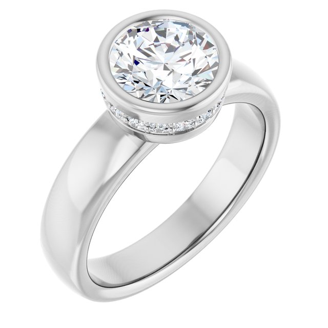 1.71 carat Round Lab-Grown GH/VS2+ Bezel Solitaire Engagement Ring in 14KW | ViewA 1.71 carat Round Lab-Grown GH/VS2+ Bezel Solitaire Engagement Ring in 14KW | ViewA