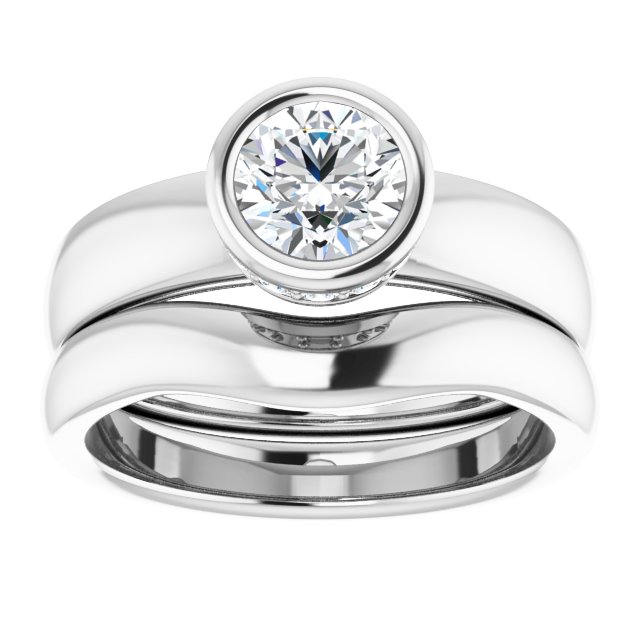 0.98 carat Round Diamond GH/VS2+ Bezel Solitaire Engagement Ring in 14KW | AllComponents_ViewS 0.98 carat Round Diamond GH/VS2+ Bezel Solitaire Engagement Ring in 14KW | AllComponents_ViewS