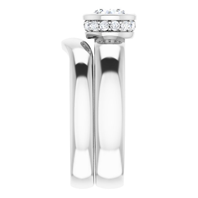 0.98 carat Round Diamond GH/VS2+ Bezel Solitaire Engagement Ring in 14KW | AllComponents_ViewE 0.98 carat Round Diamond GH/VS2+ Bezel Solitaire Engagement Ring in 14KW | AllComponents_ViewE