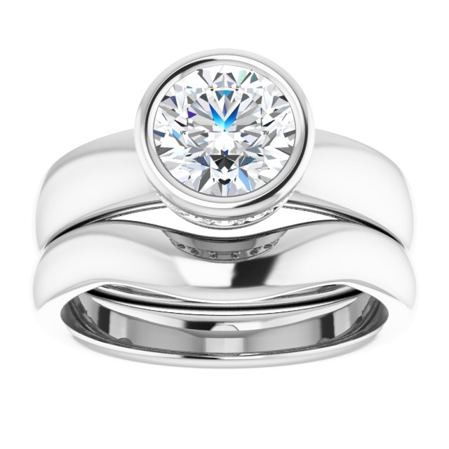 1.41 carat Round Lab-Grown GH/VS2+ Bezel Solitaire Engagement Ring in 14KW | AllComponents_ViewS 1.41 carat Round Lab-Grown GH/VS2+ Bezel Solitaire Engagement Ring in 14KW | AllComponents_ViewS