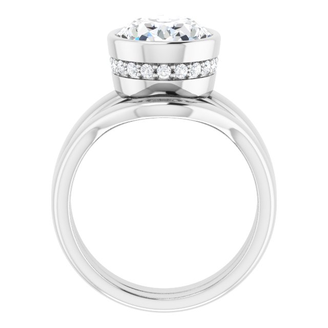 4.46 carat Oval Lab-Grown GH/VS2+ Bezel Solitaire Engagement Ring in PLAT | AllComponents_ViewB_4 4.46 carat Oval Lab-Grown GH/VS2+ Bezel Solitaire Engagement Ring in PLAT | AllComponents_ViewB_4