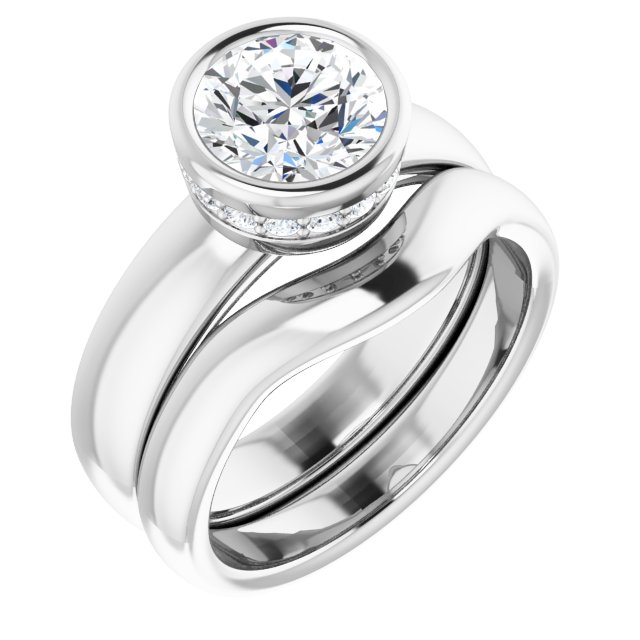 1.71 carat Round Lab-Grown GH/VS2+ Bezel Solitaire Engagement Ring in 14KW | AllComponents_ViewA 1.71 carat Round Lab-Grown GH/VS2+ Bezel Solitaire Engagement Ring in 14KW | AllComponents_ViewA