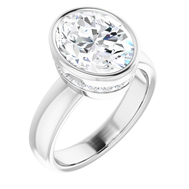 4.46 carat Oval Lab-Grown GH/VS2+ Bezel Solitaire Engagement Ring in PLAT | ViewA 4.46 carat Oval Lab-Grown GH/VS2+ Bezel Solitaire Engagement Ring in PLAT | ViewA