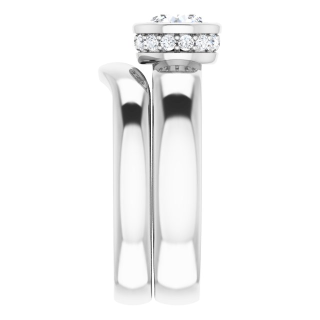 0.98 carat Round Diamond GH/VS2+ Bezel Solitaire Engagement Ring in 14KW | AllComponents_ViewE 0.98 carat Round Diamond GH/VS2+ Bezel Solitaire Engagement Ring in 14KW | AllComponents_ViewE