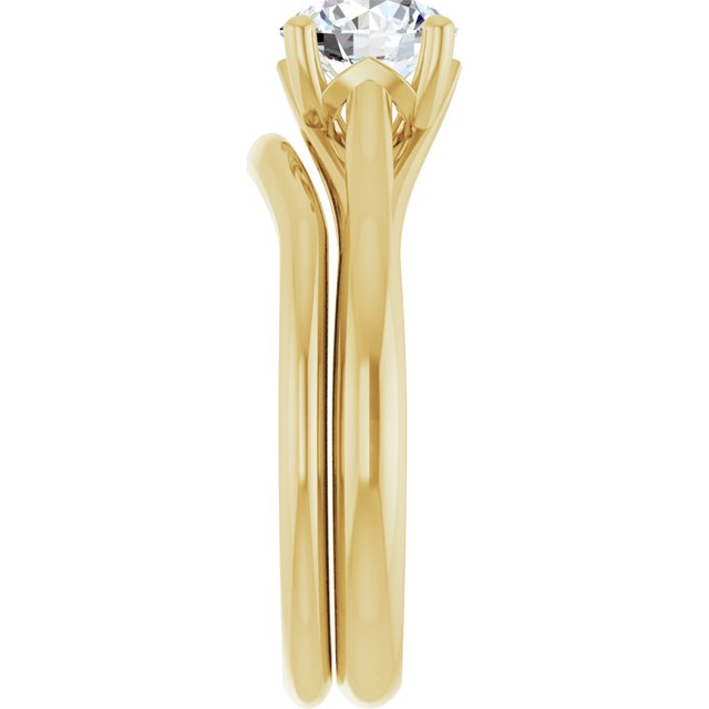 1.00 carat Round Diamond D/VVS2+ Trellis Solitaire Engagement Ring in 14KY | AllComponents_ViewE