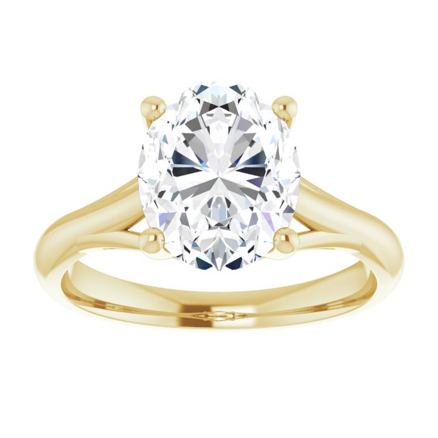 3.00 carat Oval Moissanite DEF/VVS Trellis Solitaire Engagement Ring in 14KY | ViewS 3.00 carat Oval Moissanite DEF/VVS Trellis Solitaire Engagement Ring in 14KY | ViewS
