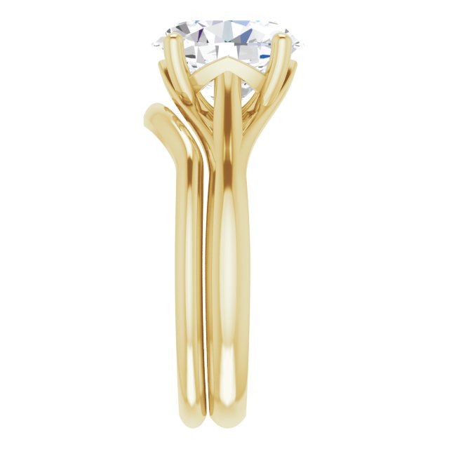 3.00 carat Oval Moissanite DEF/VVS Trellis Solitaire Engagement Ring in 14KY | AllComponents_ViewE 3.00 carat Oval Moissanite DEF/VVS Trellis Solitaire Engagement Ring in 14KY | AllComponents_ViewE