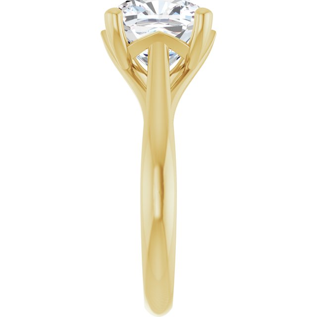 3.30 carat Cushion Diamond D/VVS2+ Trellis Solitaire Engagement Ring in 18KY | ViewE
